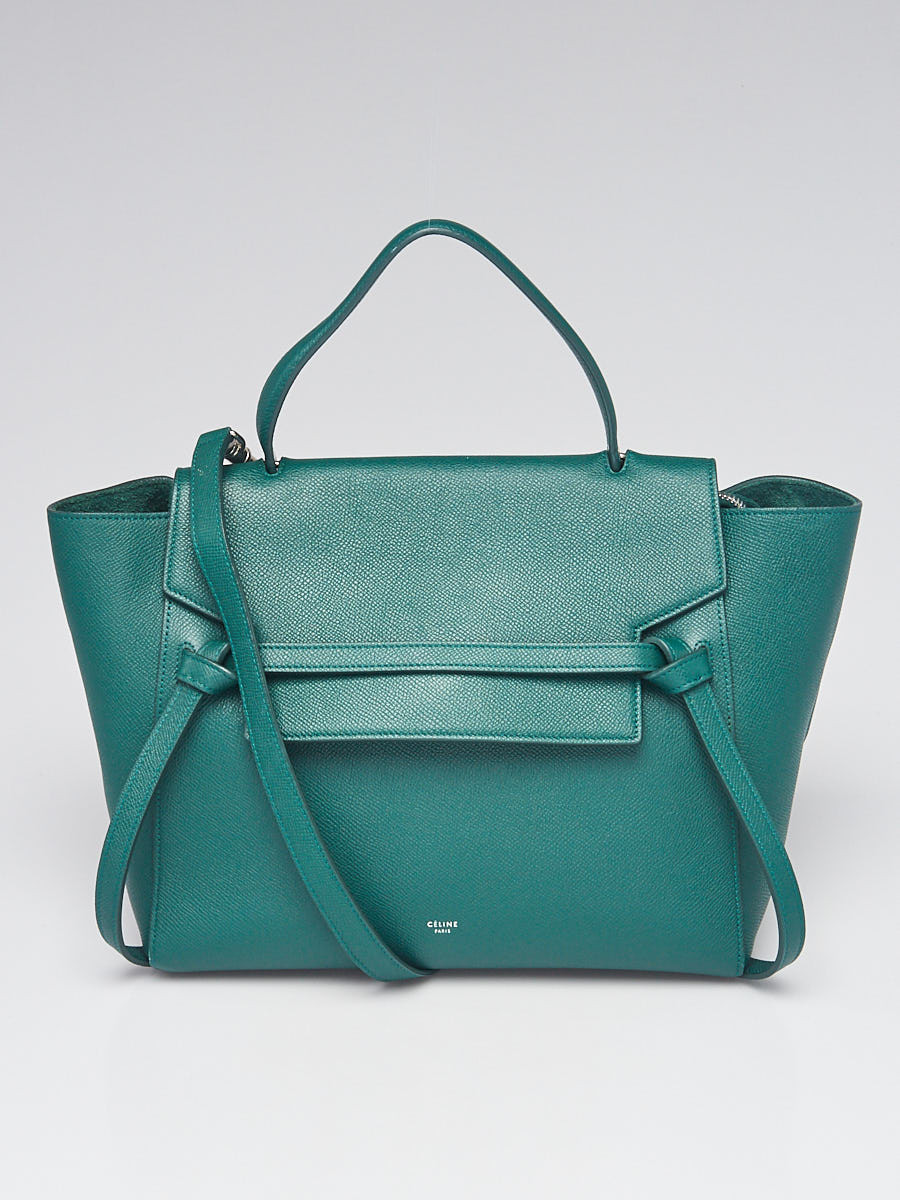 Celine Emerald Stamped Leather Mini Belt Bag