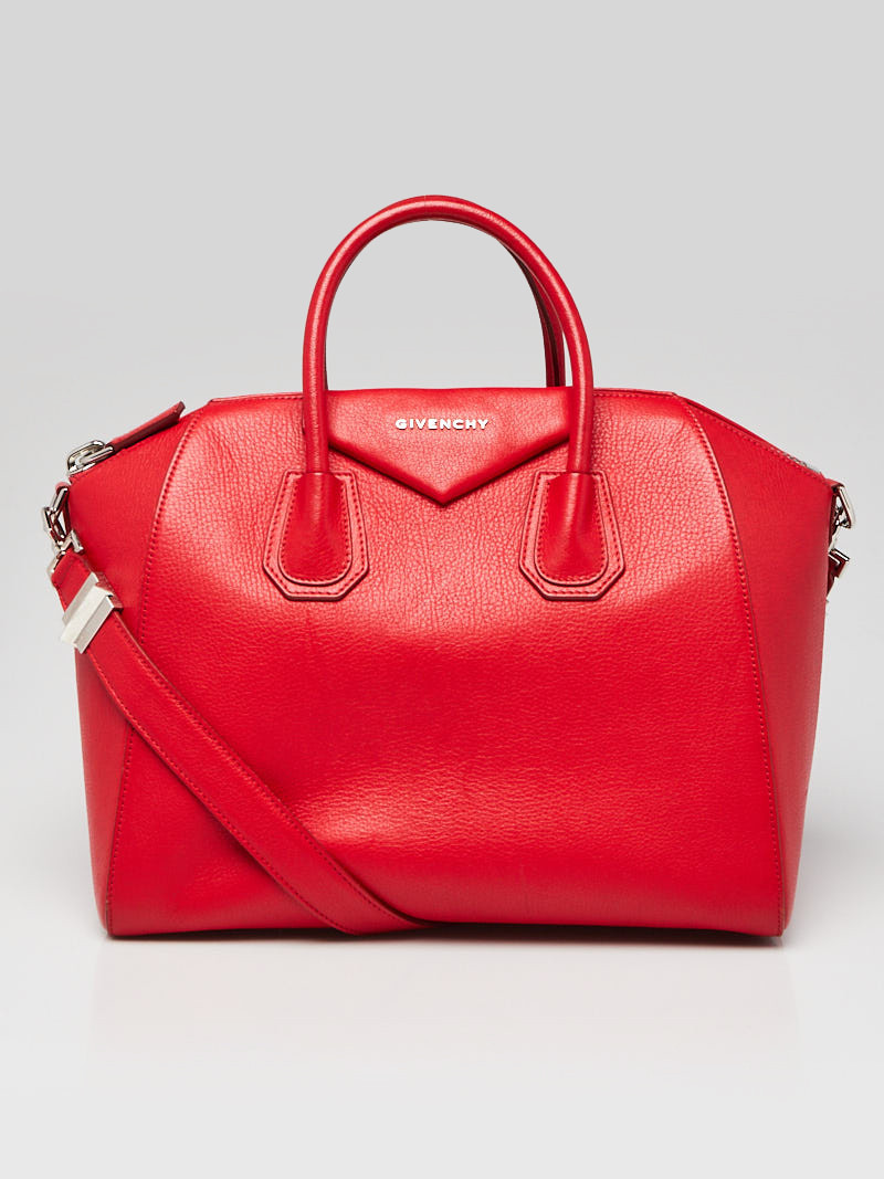 Givenchy Red Sugar Goatskin Leather Medium Antigona Bag