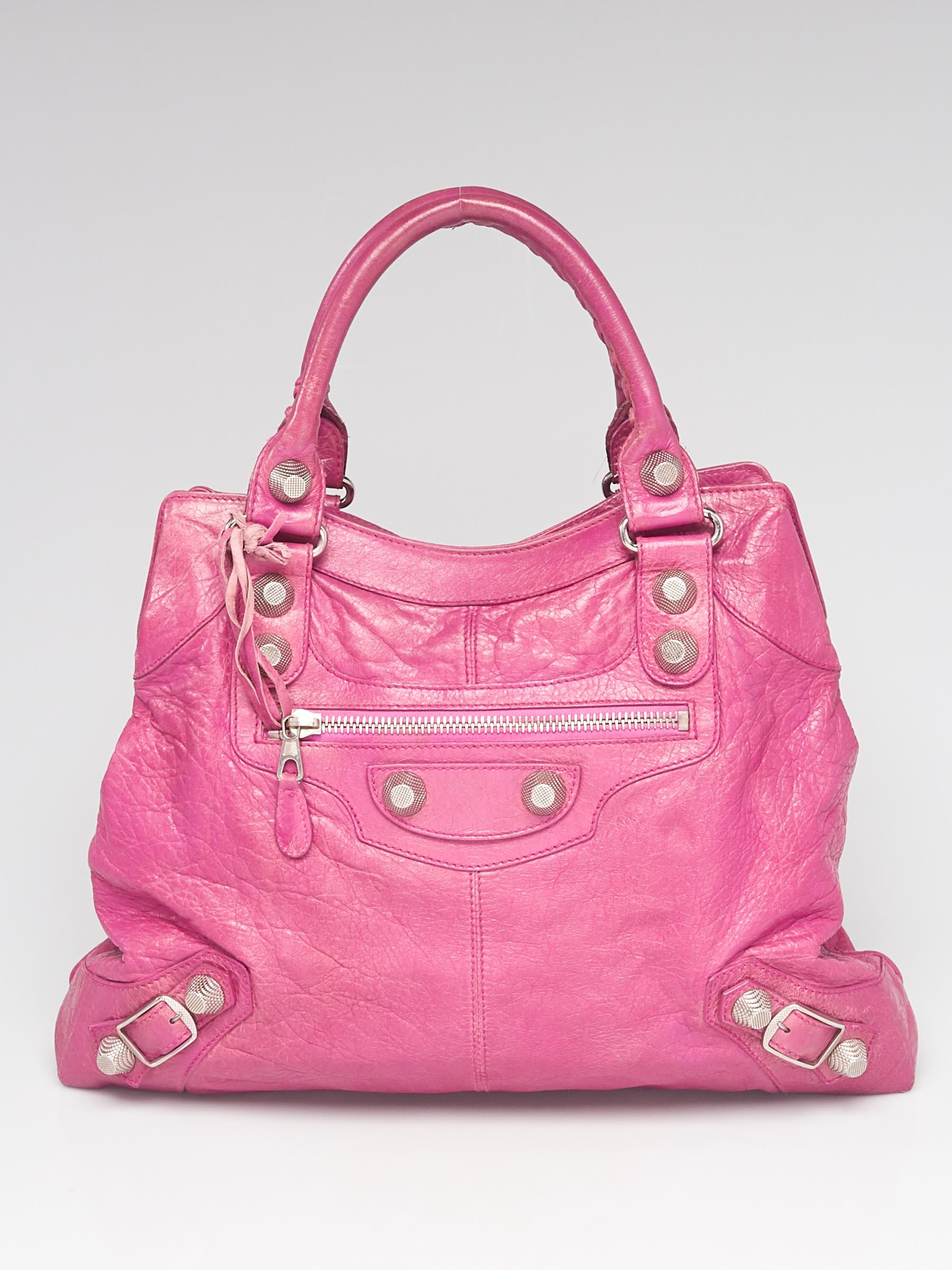 Balenciaga Grenadine Lambskin Leather Giant 21 Silver Brief Bag