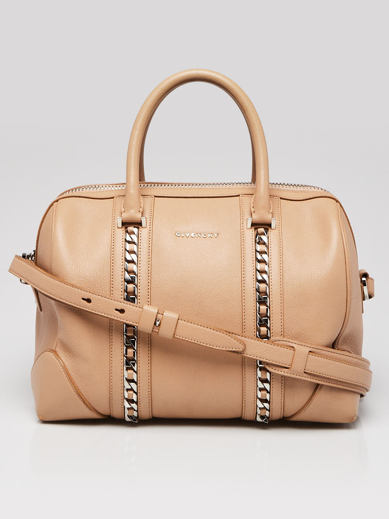 Givenchy Beige Goatskin Leather Medium Chain Animation Lucrezia Duffle Bag