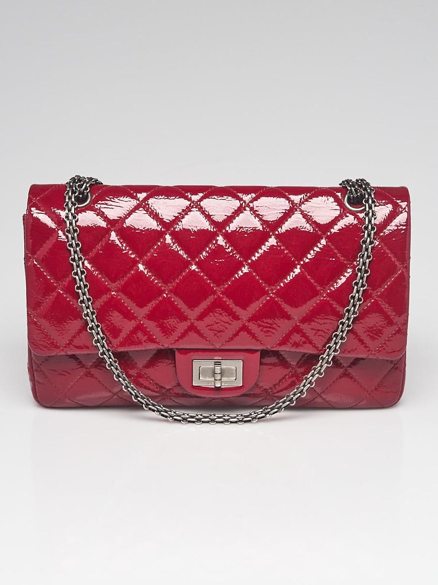 Chanel Burgundy 2.55 Reissue Quilted Classic Patent Leather 227 Jumbo Flap Bag