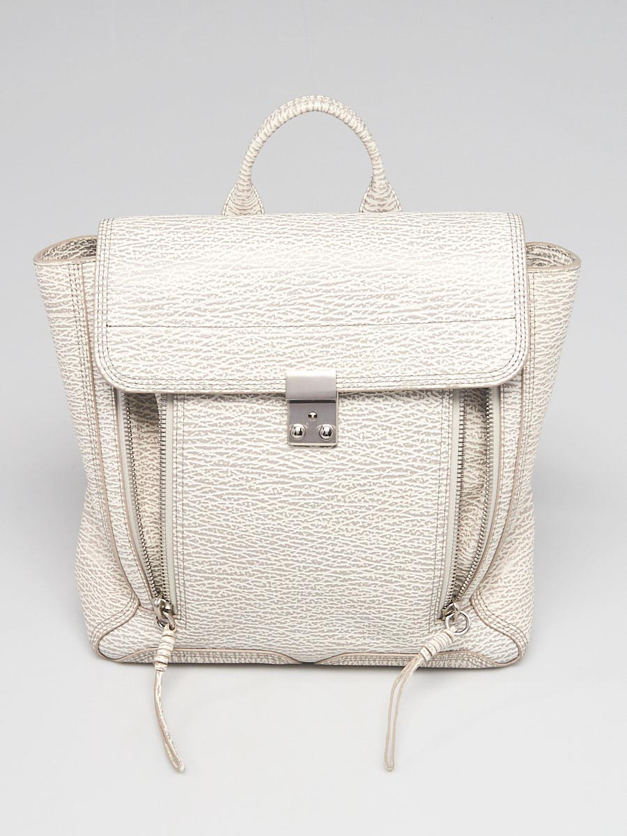 3.1 Phillip Lim White Shark Embossed Leather Pashli Backpack Bag