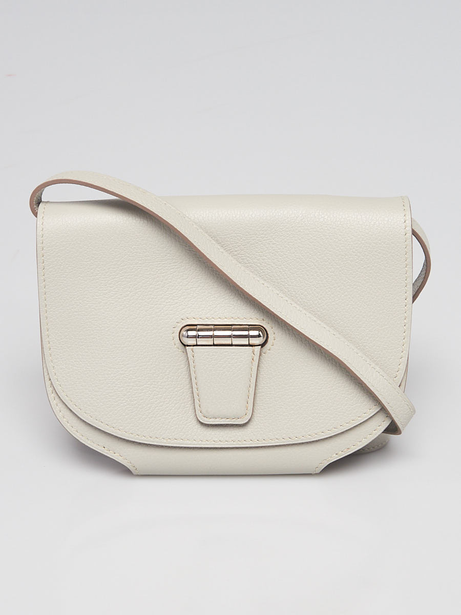 Hermes Gris Perle Evercolor Leather Palladium Plated Mini Convoyeur Bag