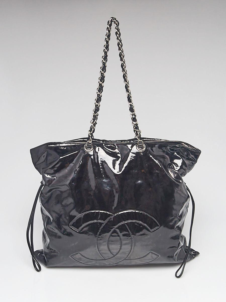 Chanel Black Patent Vinyl Bon Bon Tote Bag