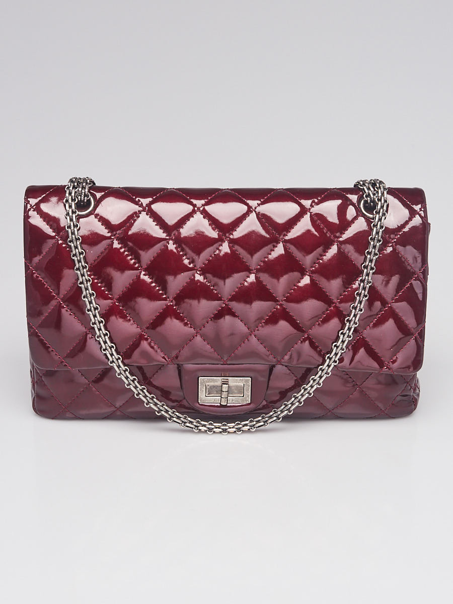 Chanel Burgundy 2.55 Reissue Quilted Patent Leather 227 Jumbo Flap Bag