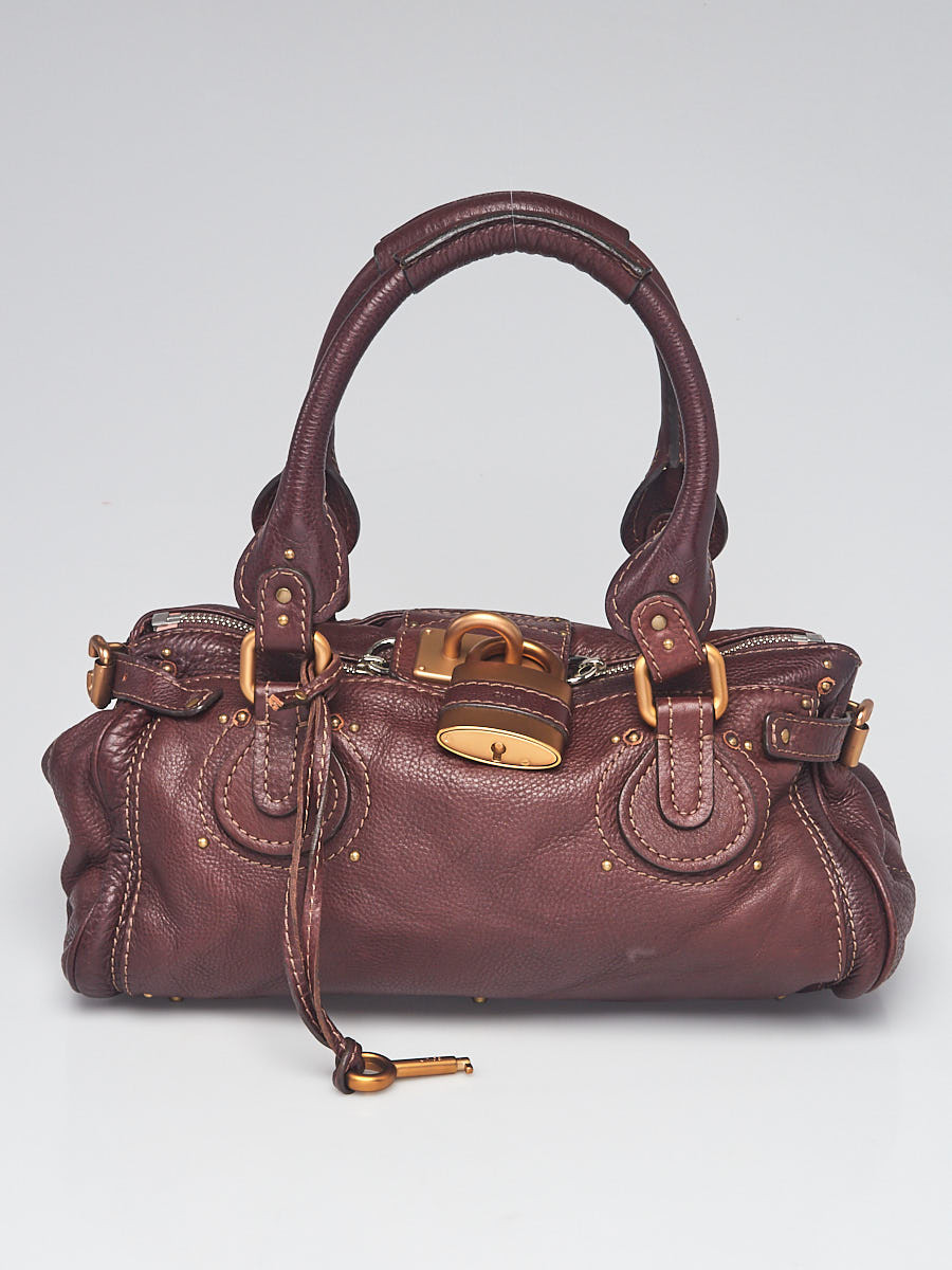 Chloe Dark Brown Leather Paddington Medium Satchel Bag