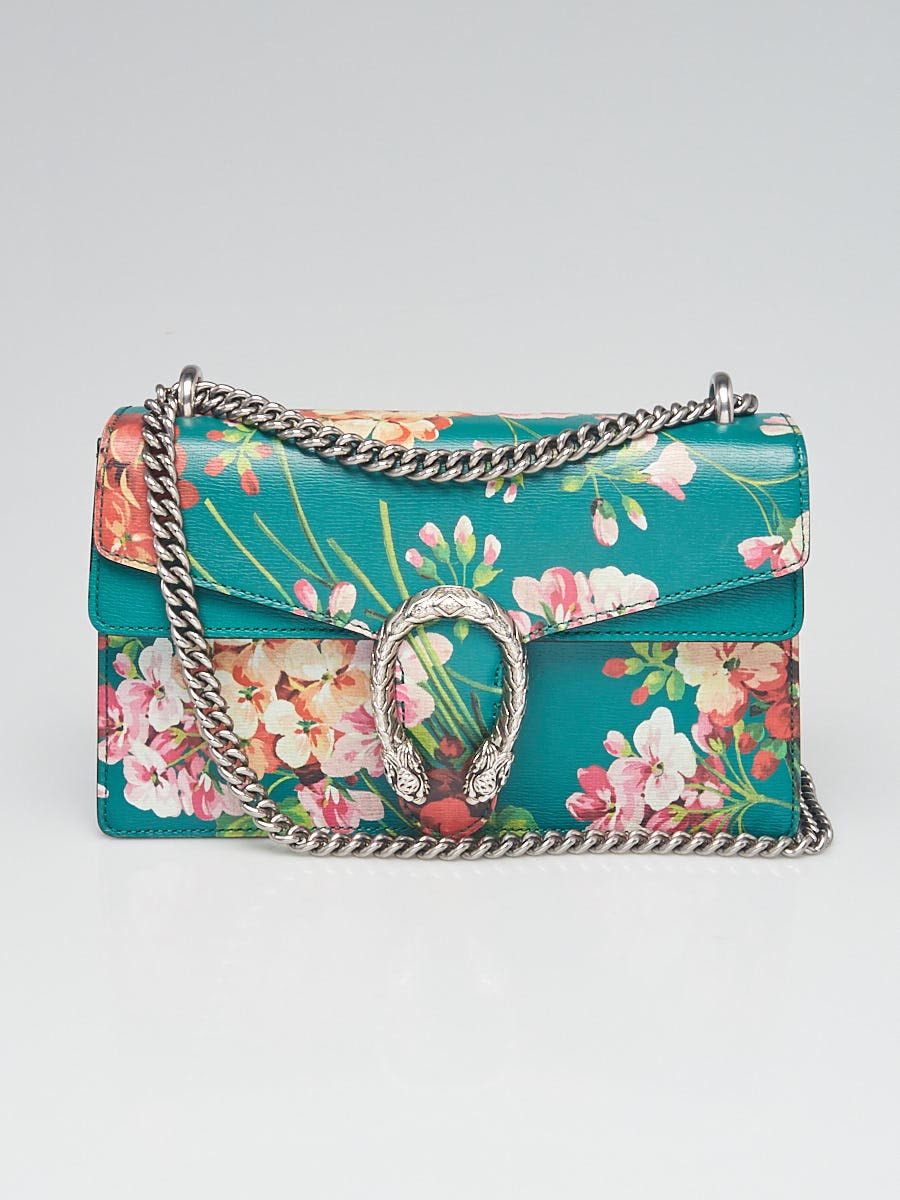 Gucci Green Leather Blooms Small Dionysus Shoulder Bag