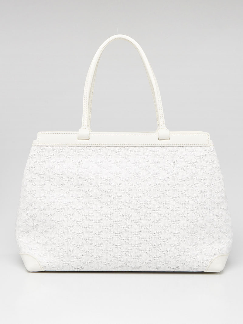 Goyard White Chevron Print Coated Canvas Bellechasse PM Tote Bag