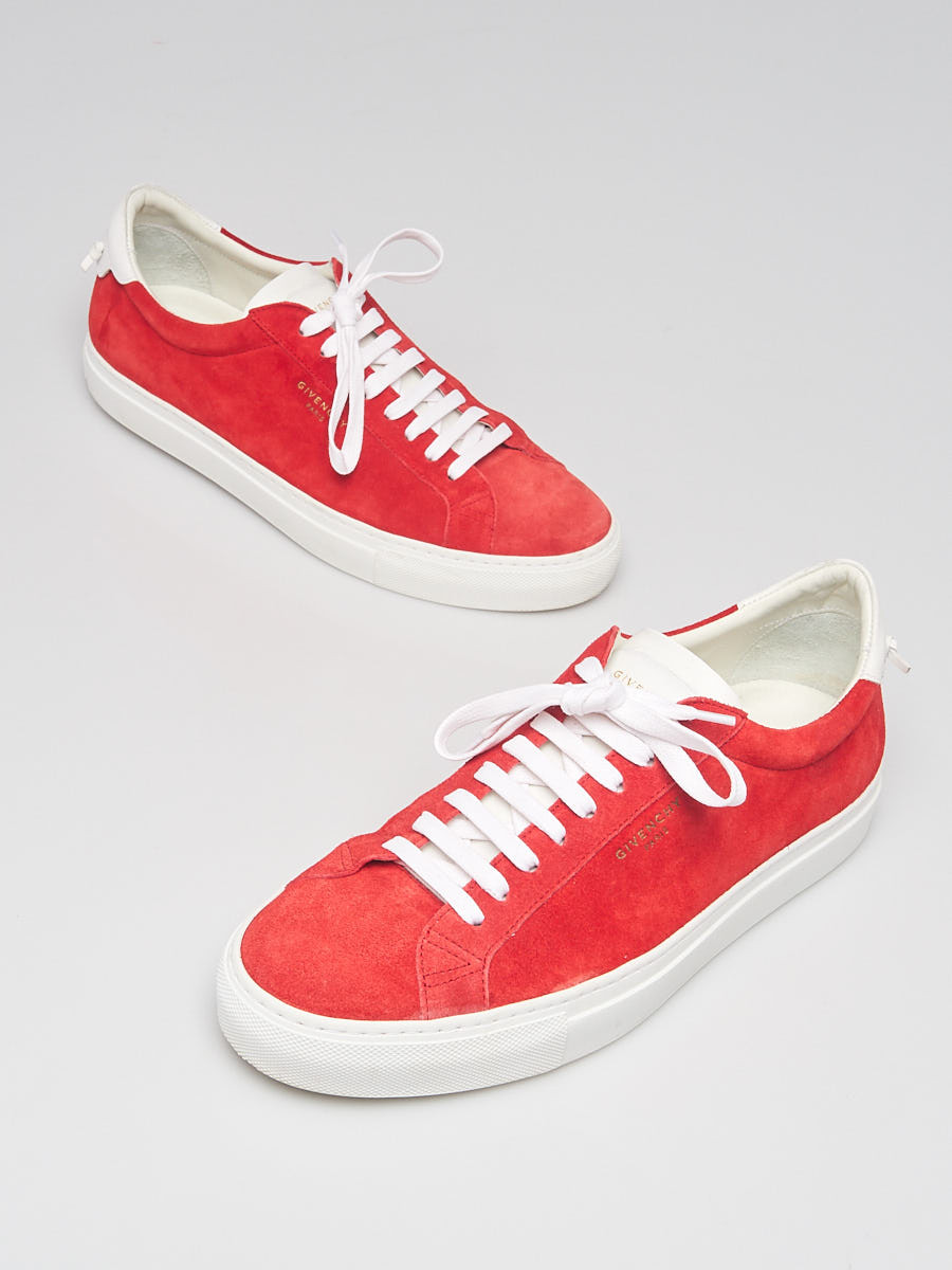 Givenchy Red Suede Urban Knots Sneakers Size 11.5 42