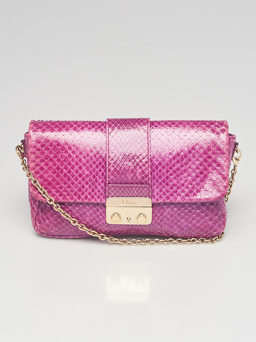 Christian Dior Purple Python Miss Dior Promenade Crossbody Clutch Bag