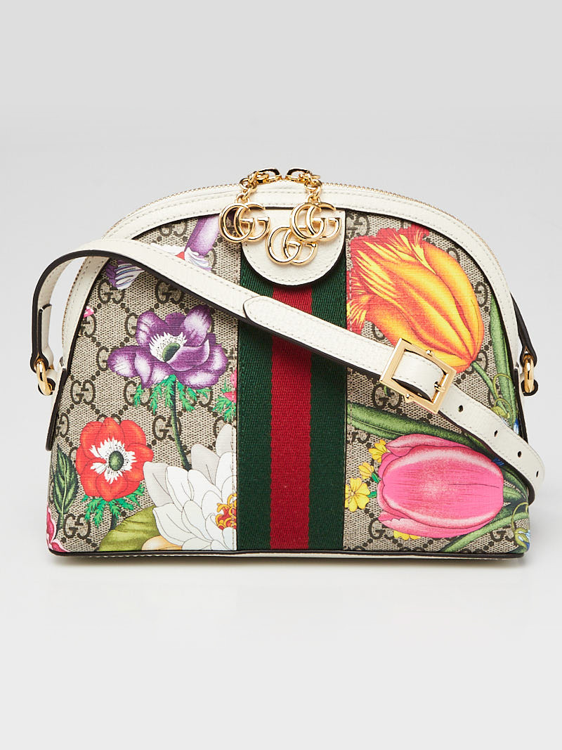 Gucci Multicolor GG Flora Coated Canvas Ophidia Small Shoulder Bag