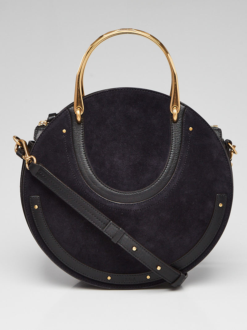 Chloe Full Blue Suede Leather Pixie Medium Bag