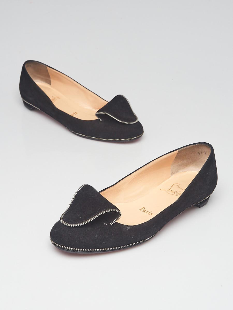 Christian Louboutin Black Suede Materna Ballet Flats Size 5 35.5