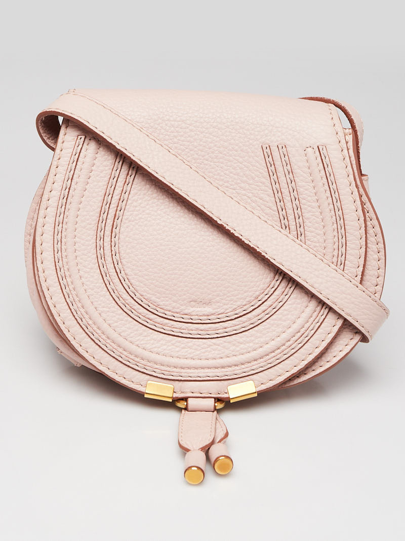 Chloe Pink Leather Mini Marcie Crossbody Bag