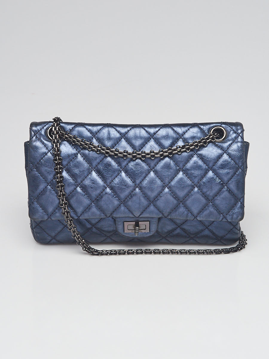 Chanel Navy Blue 2.55 Reissue Quilted Calfskin Leather 226 Flap Bag