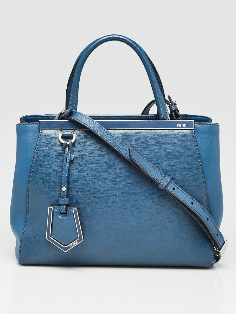 Fendi Blue Leather Petite Sac 2jours Elite Tote Bag 8BH253