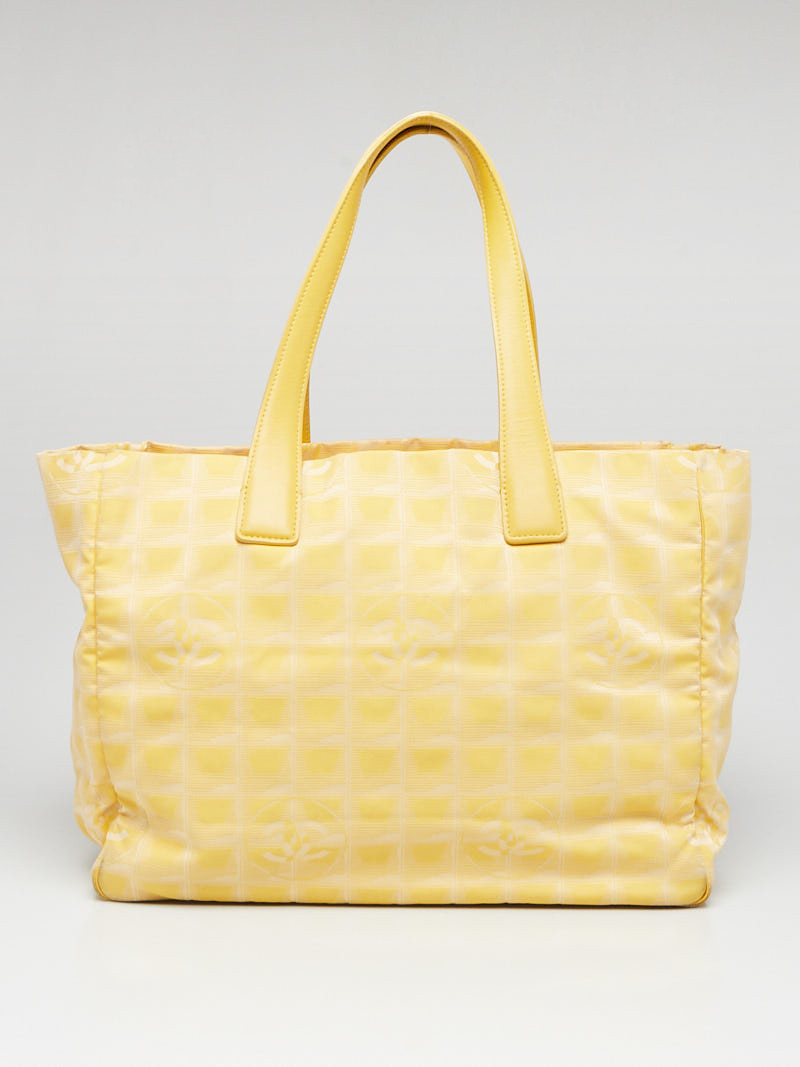 Chanel Yellow Nylon CC Logo Travel Line Tote Bag