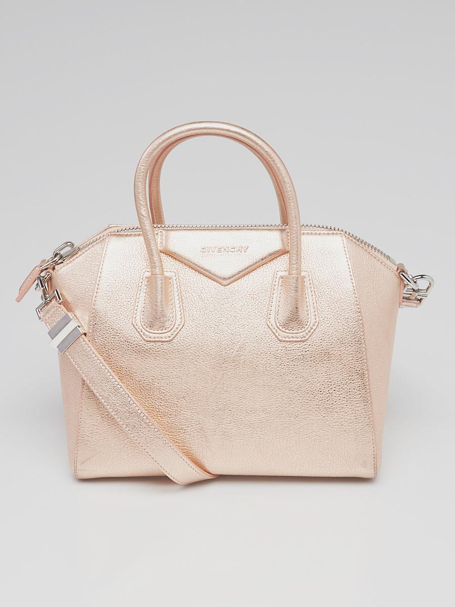 Givenchy Metallic Pink Sugar Goatskin Leather Small Antigona Bag