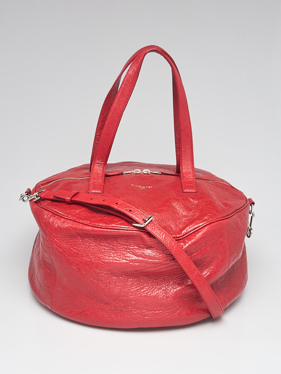 Balenciaga Rouge Brique Leather Round Air Hobo Bag