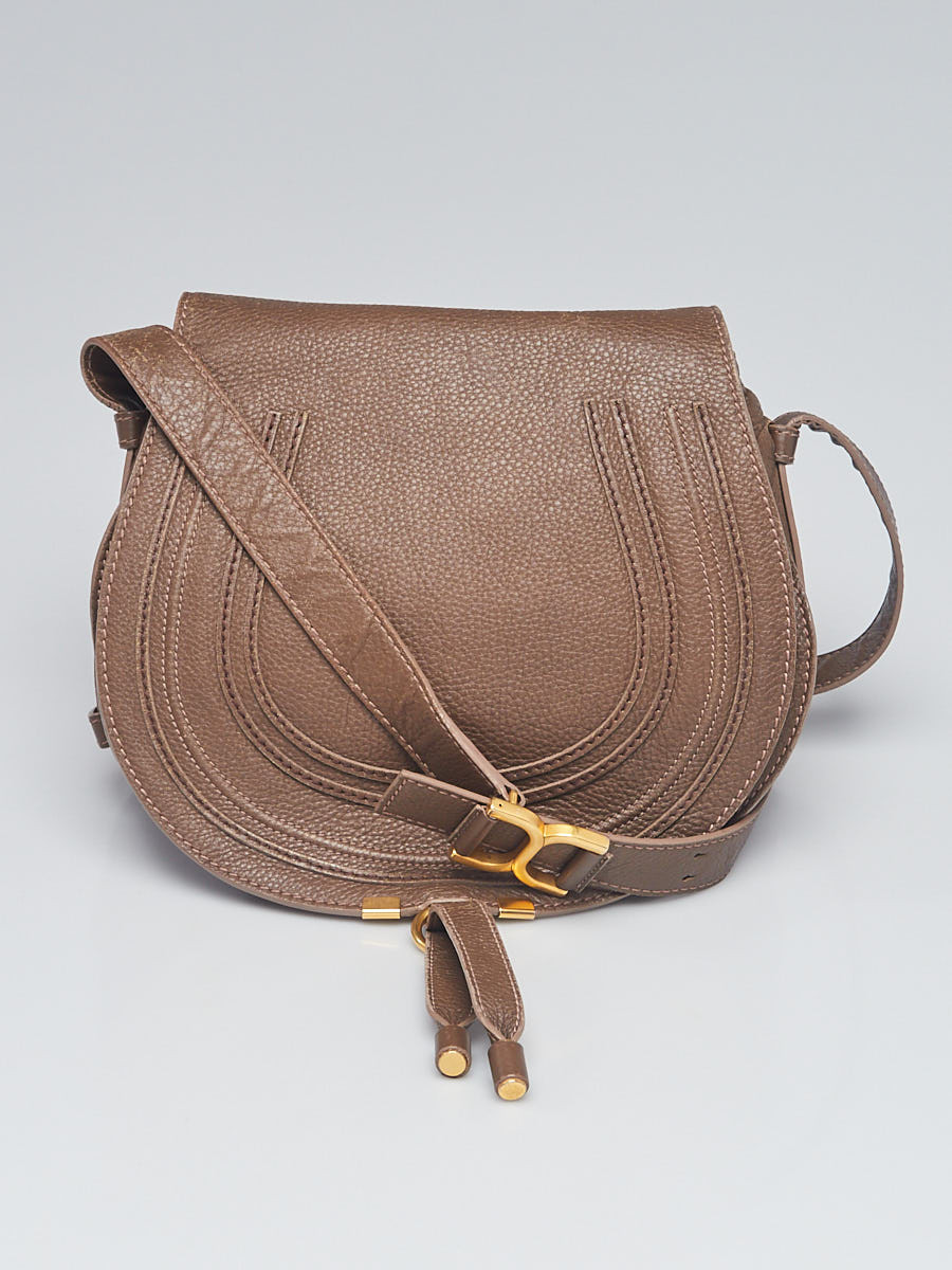 Chloe Grey Leather Medium Marcie Crossbody Bag