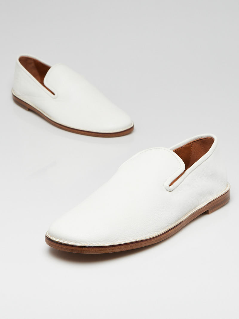 Celine White Leather Slipper Flats Size 9 39.5