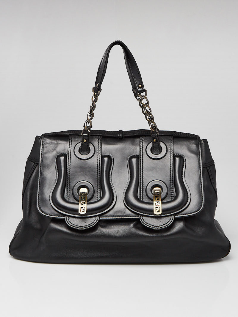 Fendi Black Leather Large B Bag - 8BN166