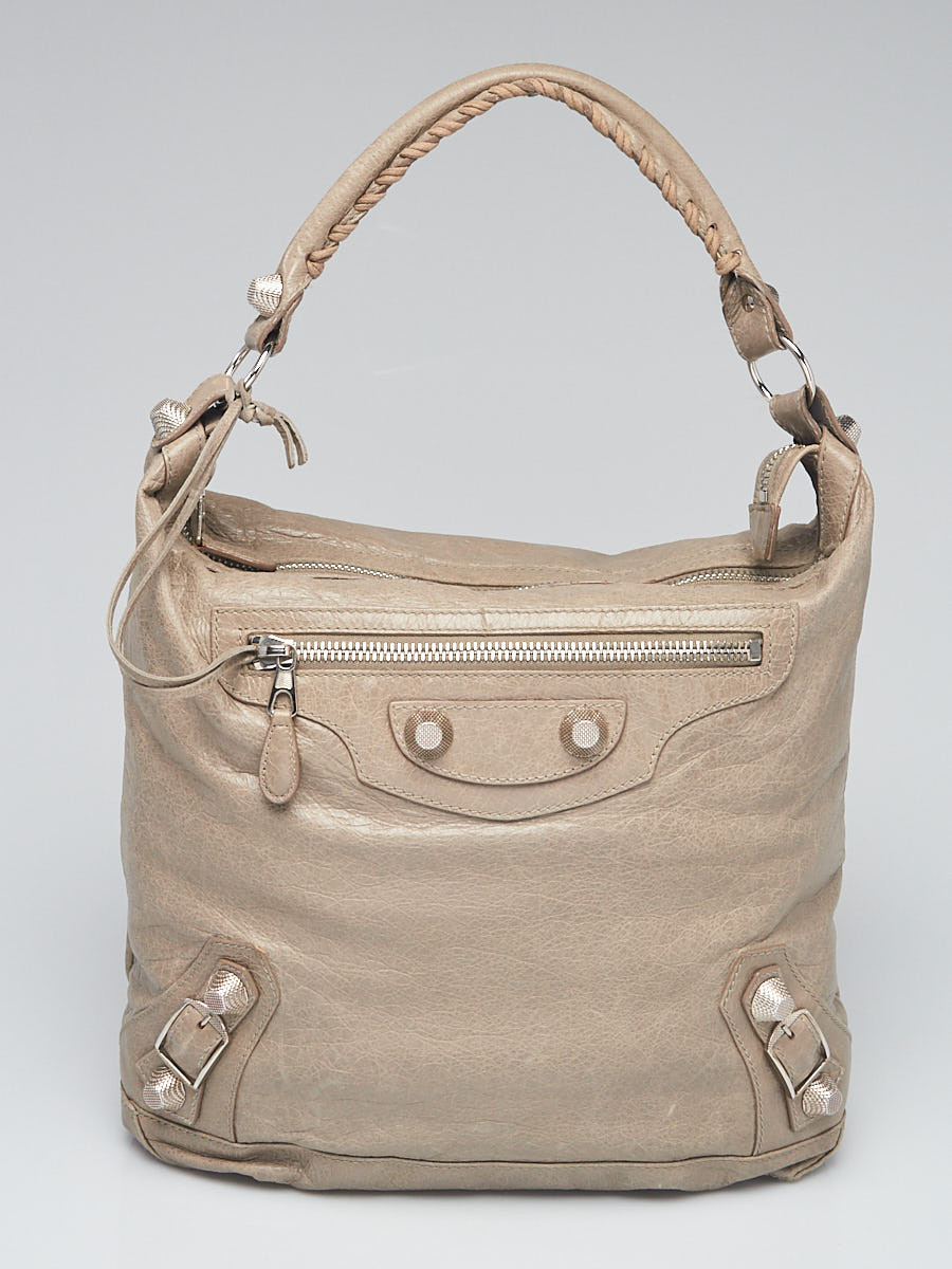 Balenciaga Papyrus Lambskin Leather Giant 21 Silver Day Bag