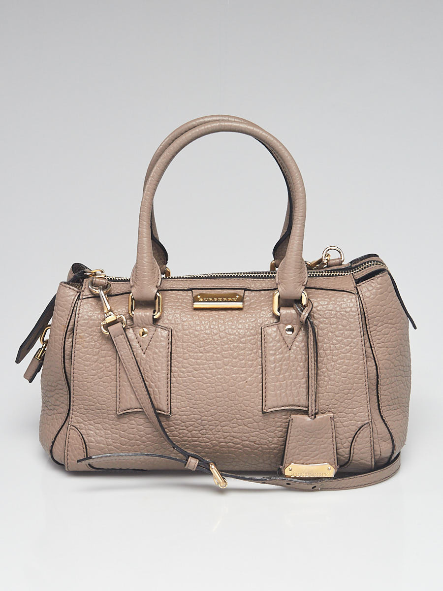 Burberry Grey Heritage Grain Leather Small Gladstone Bag