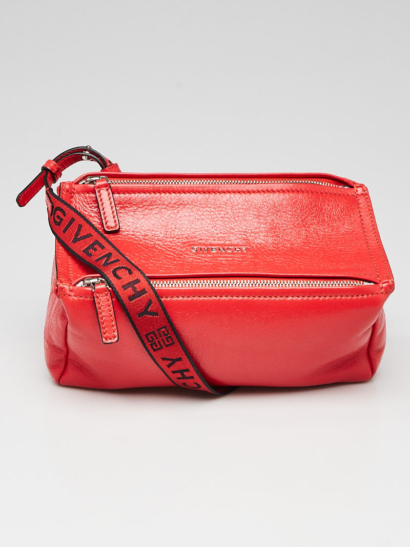 Givenchy Red Goatskin Leather Mini Pandora Bag