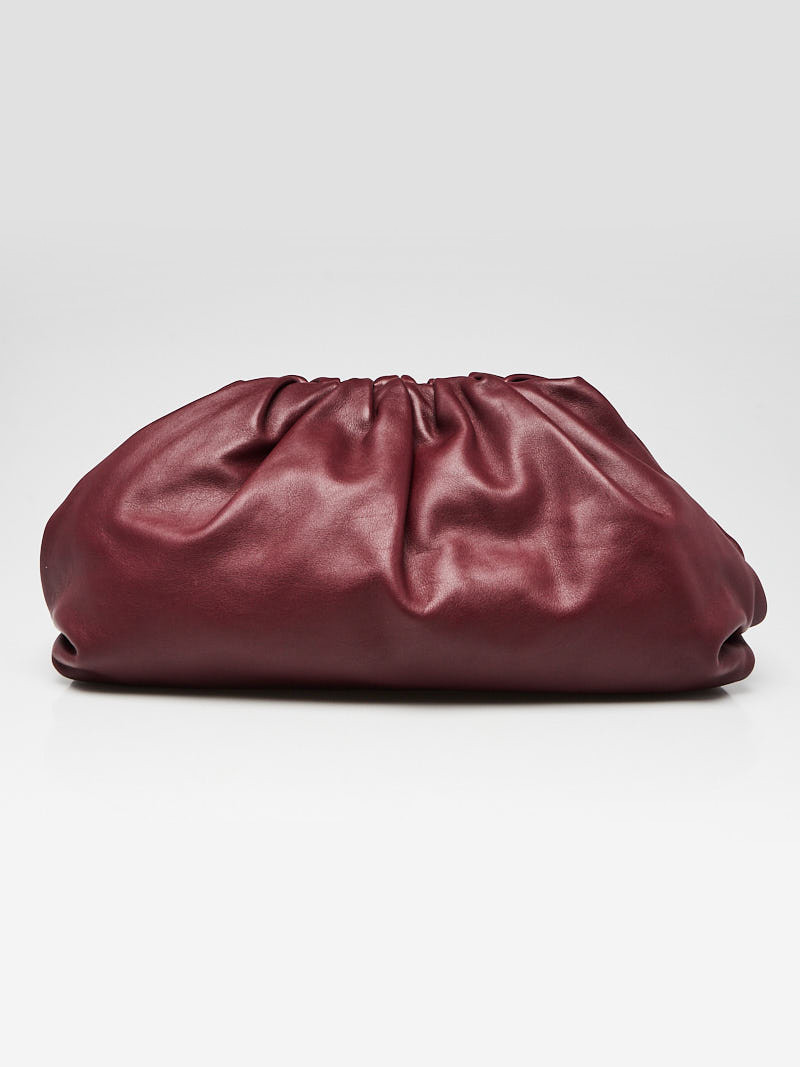 Bottega Veneta Bordeaux Calfskin Leather The Pouch Clutch Bag