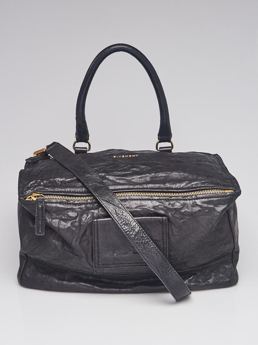Givenchy Black Wrinkled Sheepskin Leather Large Pandora Bag