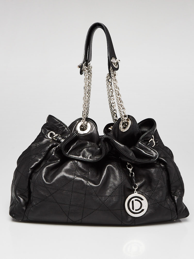 Christian Dior Black Leather Quilted Cannage Le Trente Bag