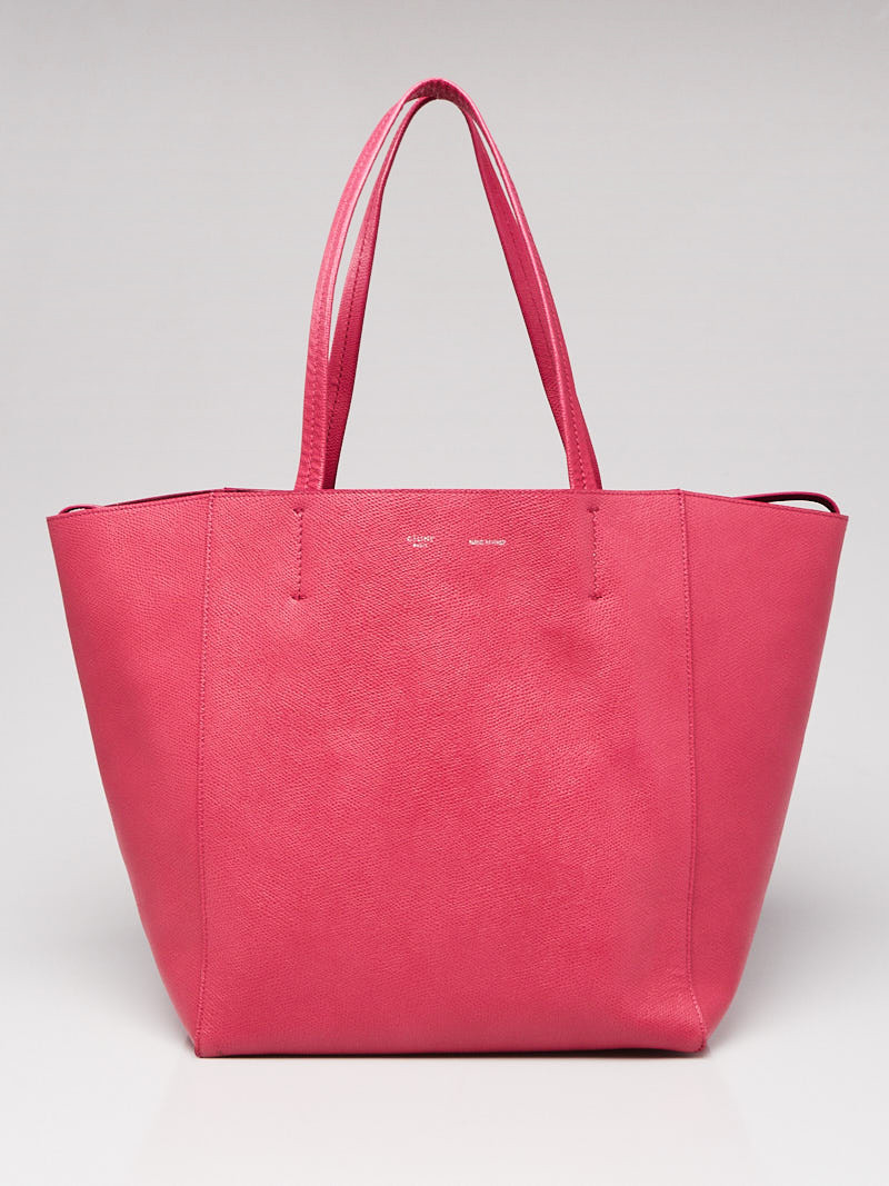 Celine Fuchsia Pebbled Leather Horizontal Phantom Small Cabas Tote Bag