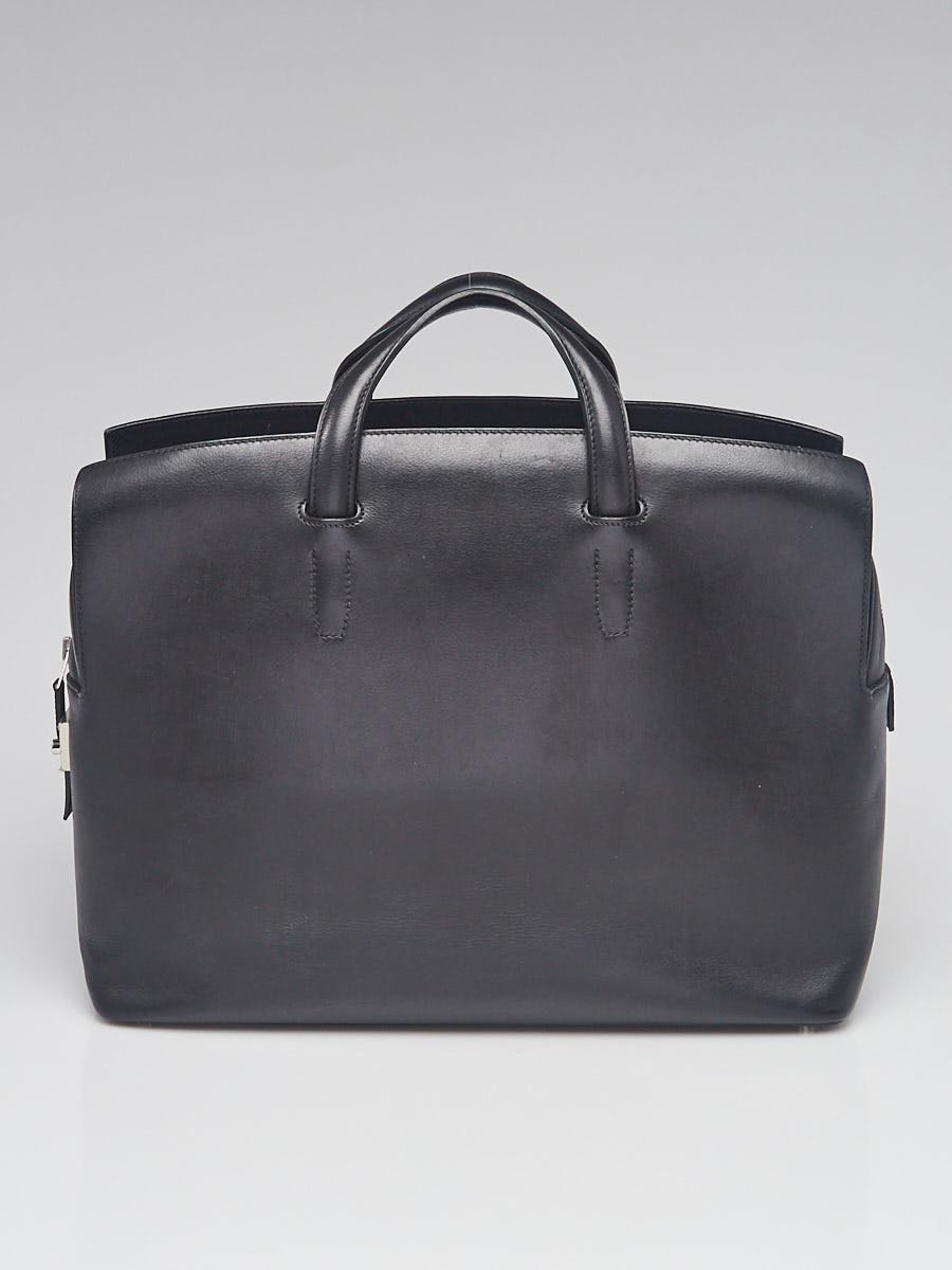 Hermes 38cm Black Calfskin Leather City Hall Porte Documents Briefcase Bag
