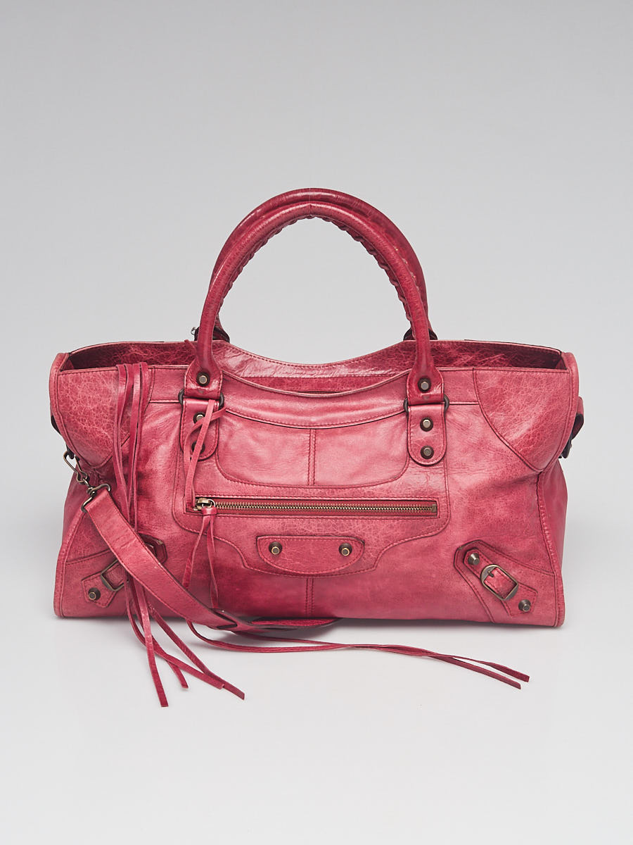 Balenciaga Pourpre Lambskin Leather Motorcycle Part-Time Bag