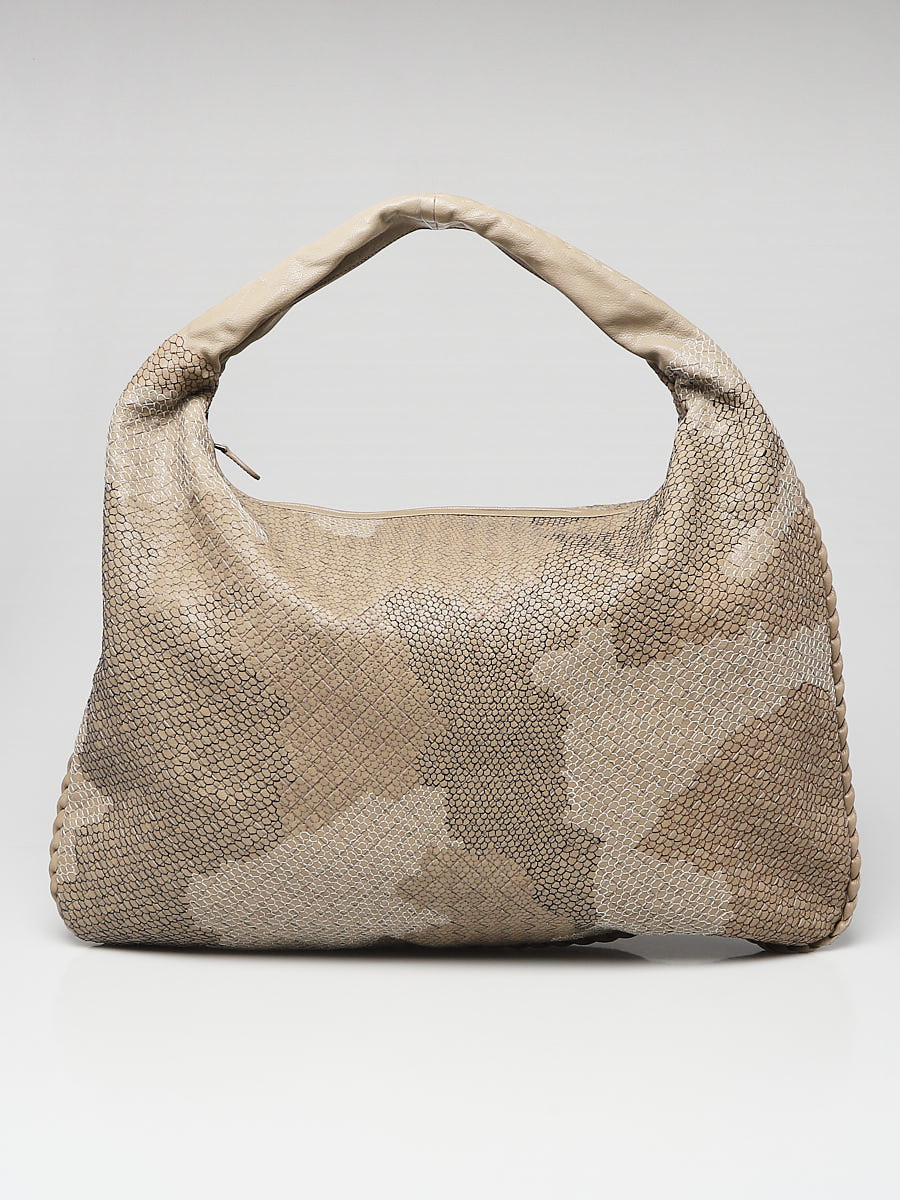 Bottega Veneta Safari Ricamato Intrecciato Woven Nappa Leather Maxi Veneta Hobo Bag