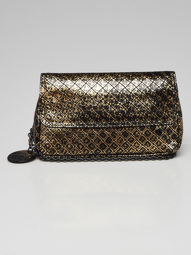 Bottega Veneta Bronze Intrecciomirage Krim Crossbody Bag