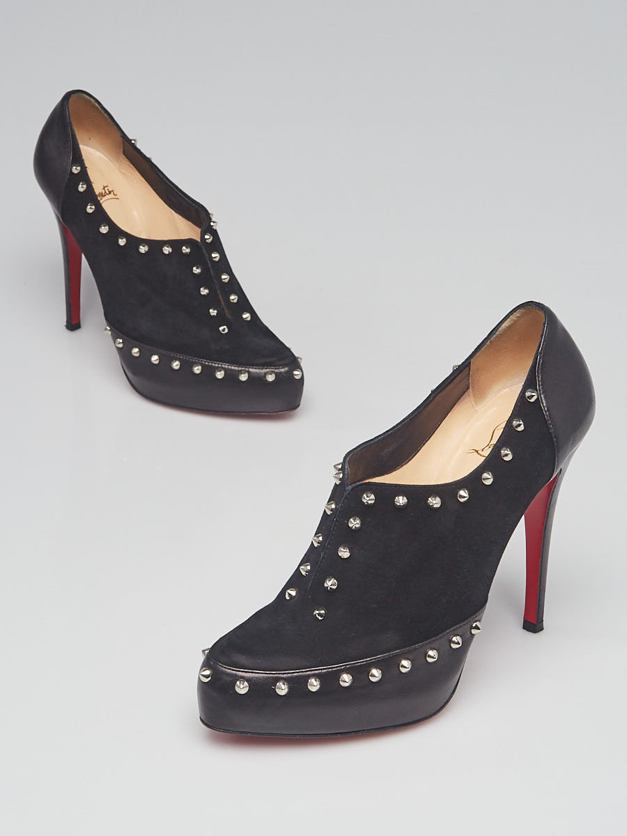 Christian Louboutin Black Suede and Leather Astraqueen 120 Pumps Size 9 39.5