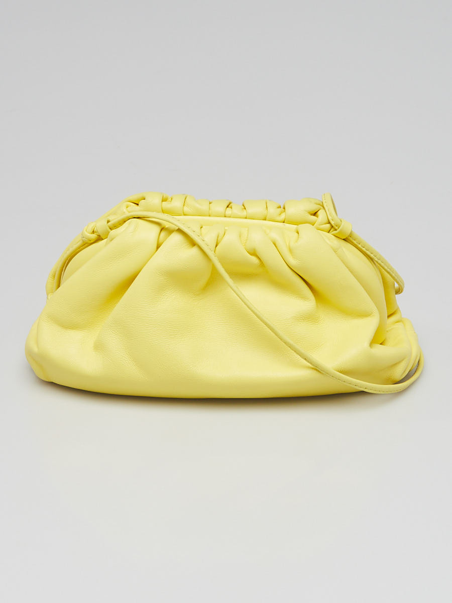 Bottega Veneta Yellow Nappa Leather Mini Pouch Clutch Bag