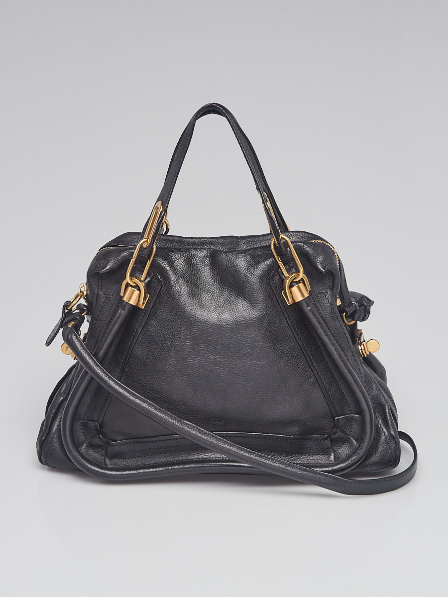 Chloe Black Pebbled Leather Medium Paraty Bag