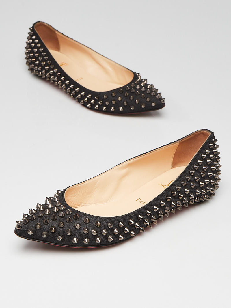 Christian Louboutin Blue Denim Pigalle Spikes Flats Size 6 36.5
