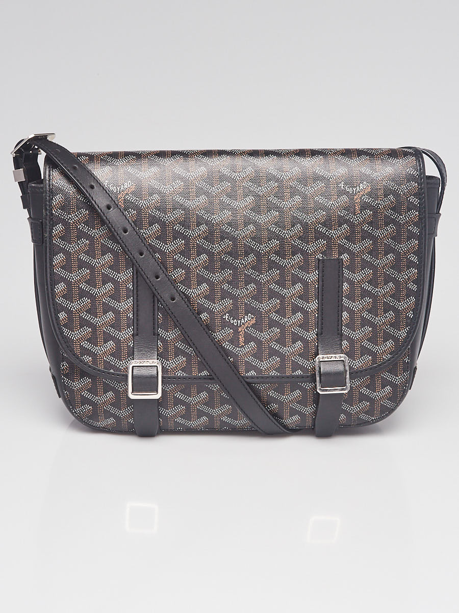 Goyard Black Chevron Print Coated Canvas Belvedere MM Bag