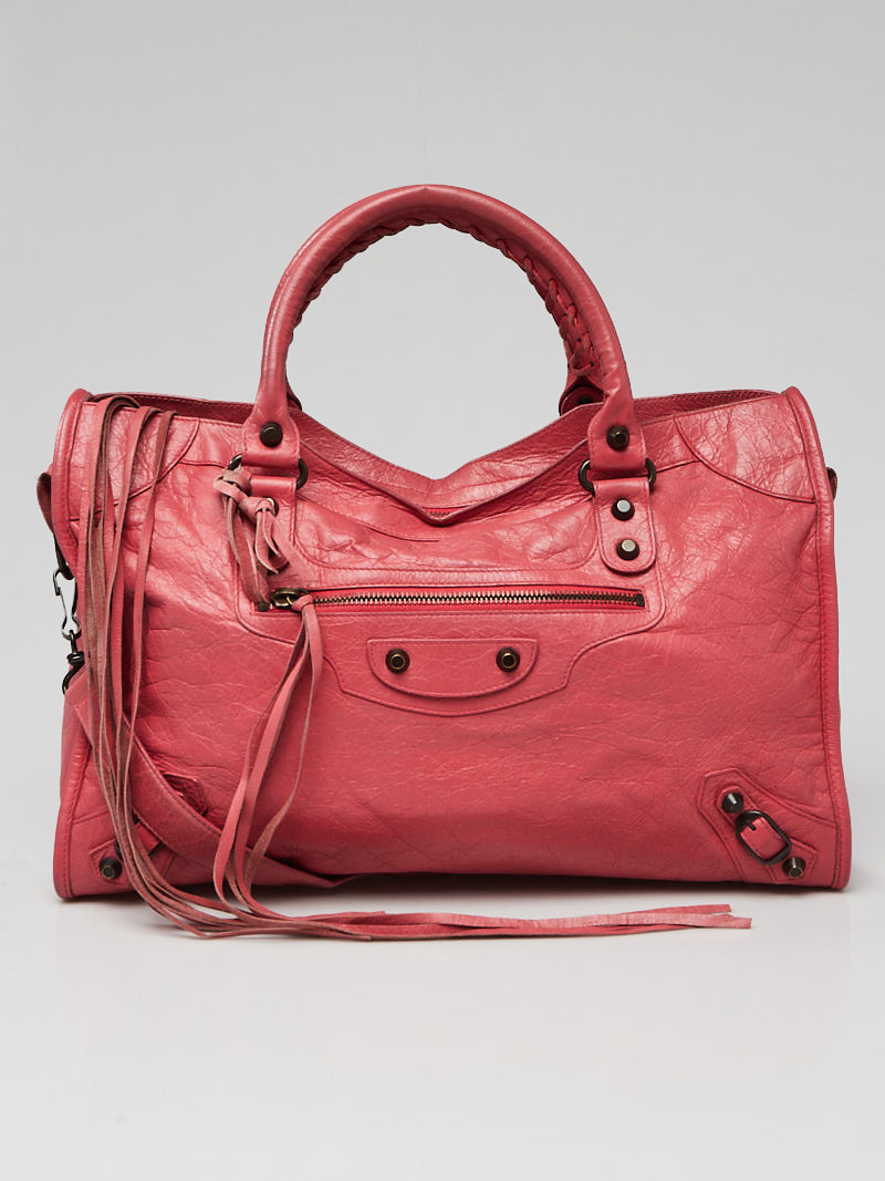 Balenciaga Grenadine Lambskin Leather Motorcycle City Bag