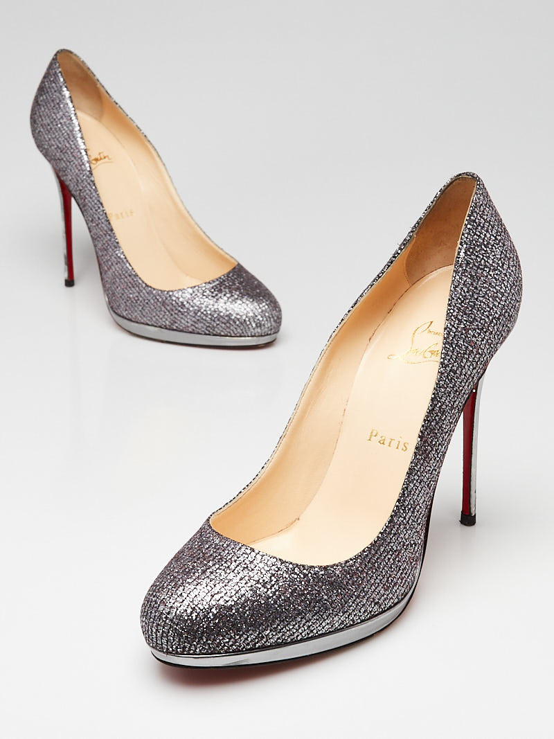 Christian Louboutin Silver Lady Glitter Filo 120 Pumps Size 9.5 40