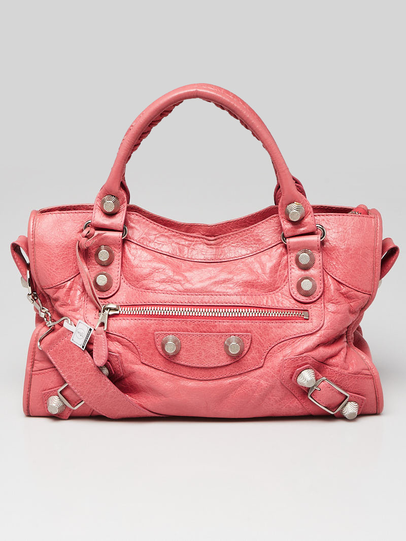 Balenciaga Grenadine Lambskin Leather Giant 21 Silver Motorcycle City Bag