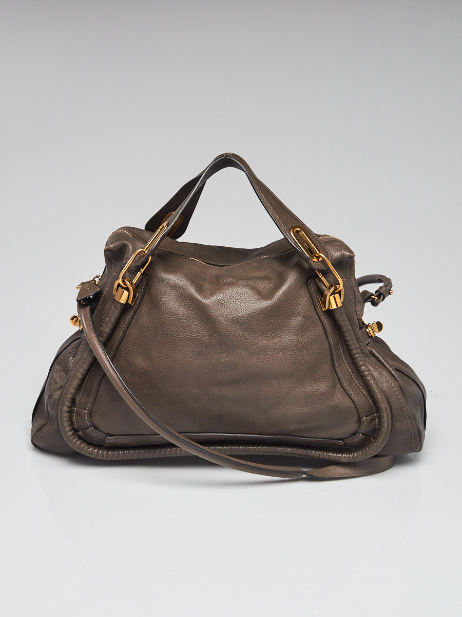 Chloe Dark Grey Leather Large Paraty Bag