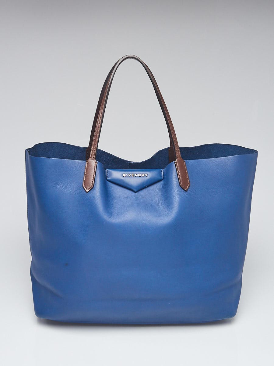 Givenchy Blue Brown Leather Antigona Large Tote Bag