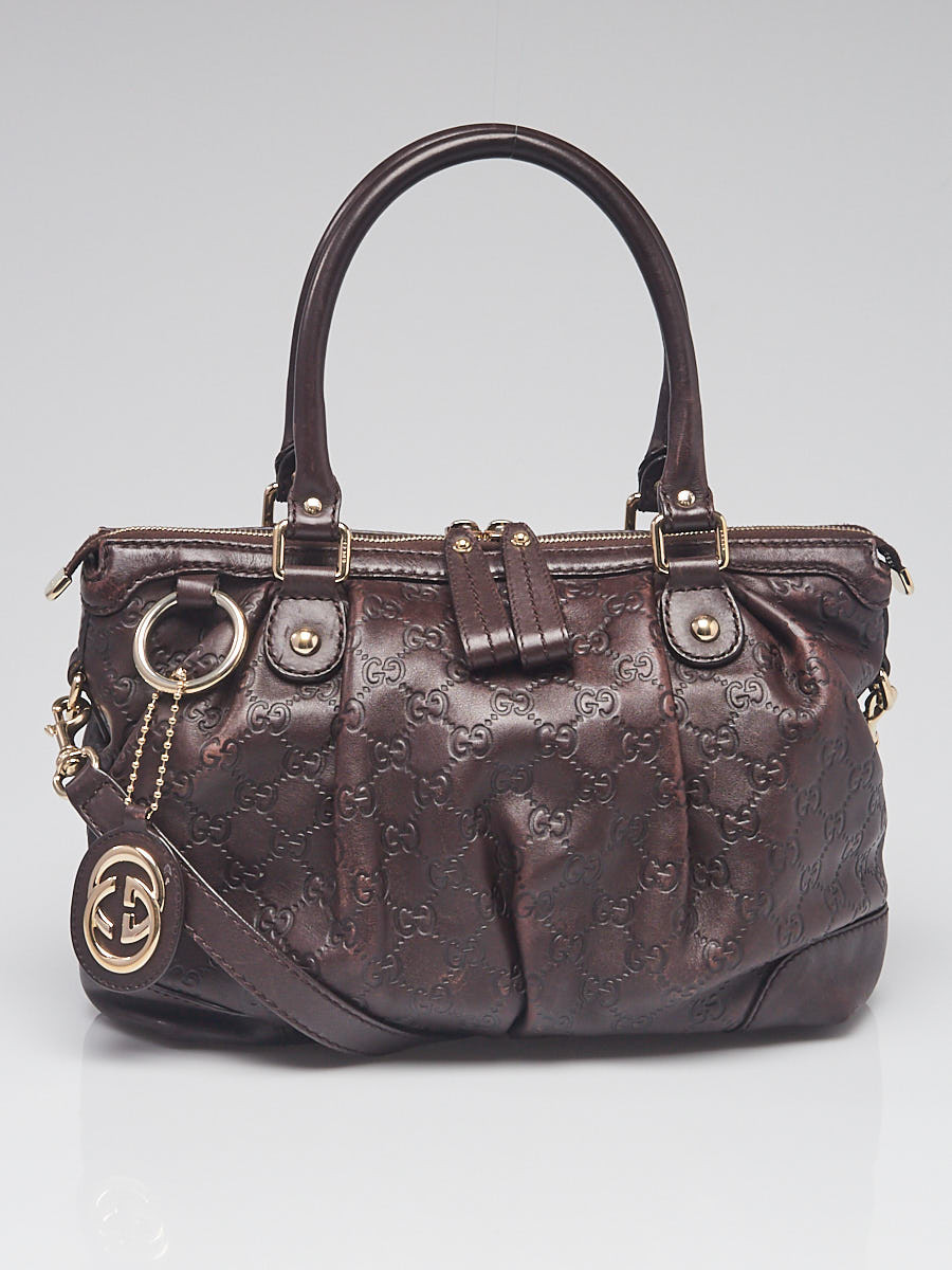 Gucci Brown Guccissima Leather Sukey Top Handle Bag