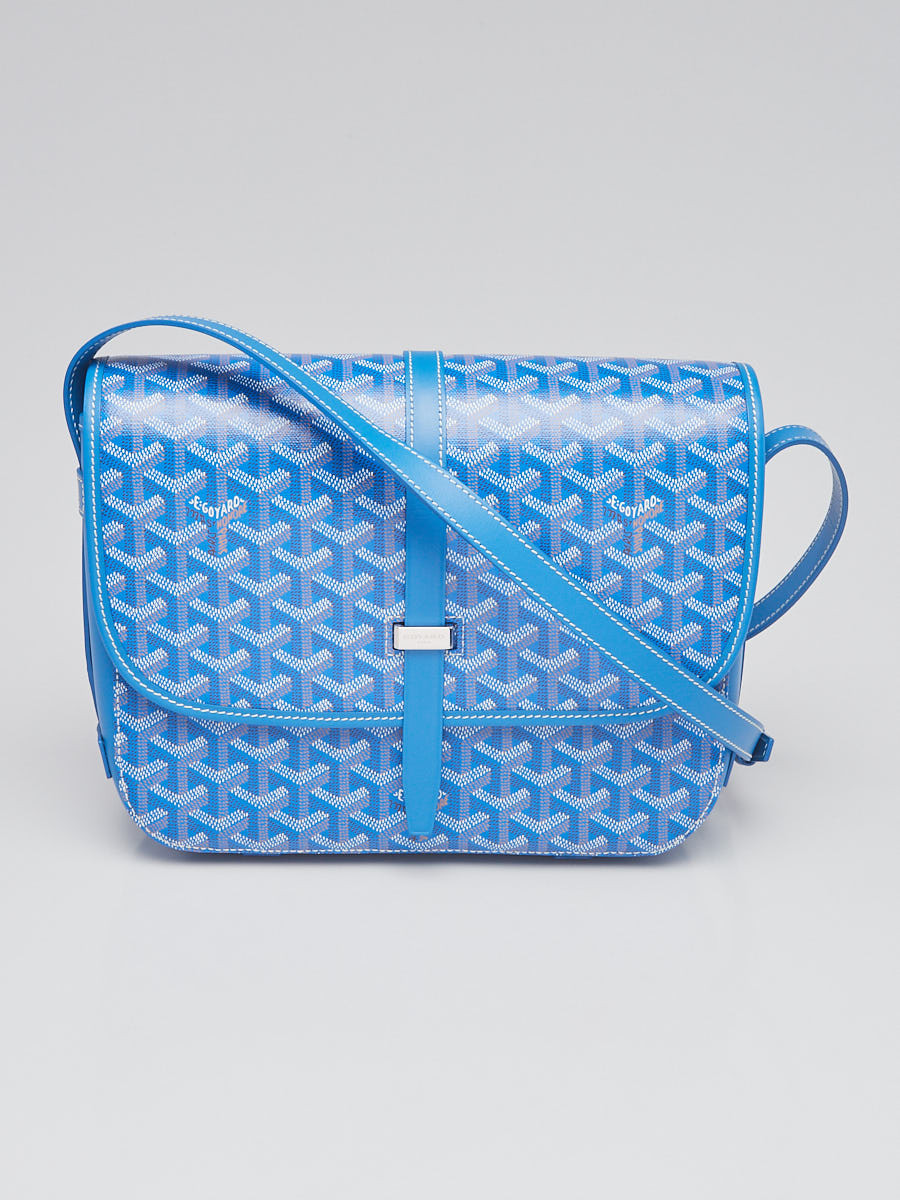 Goyard Blue Chevron Print Coated Canvas Goyardine Belvedere II MM Crossbody Bag