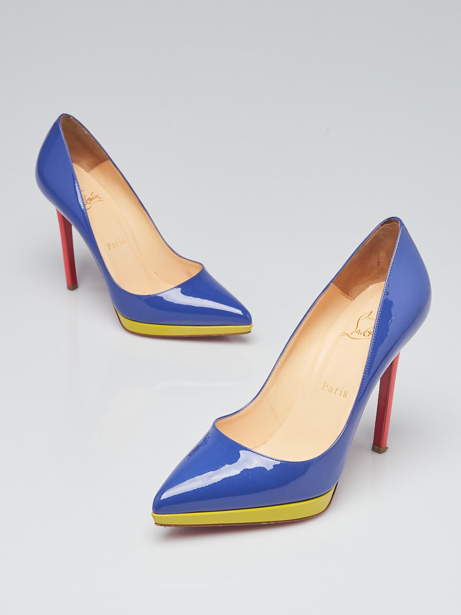 Christian Louboutin Multicolor Patent Leather Pigalle Plato 120 Pumps Size 7 37.5
